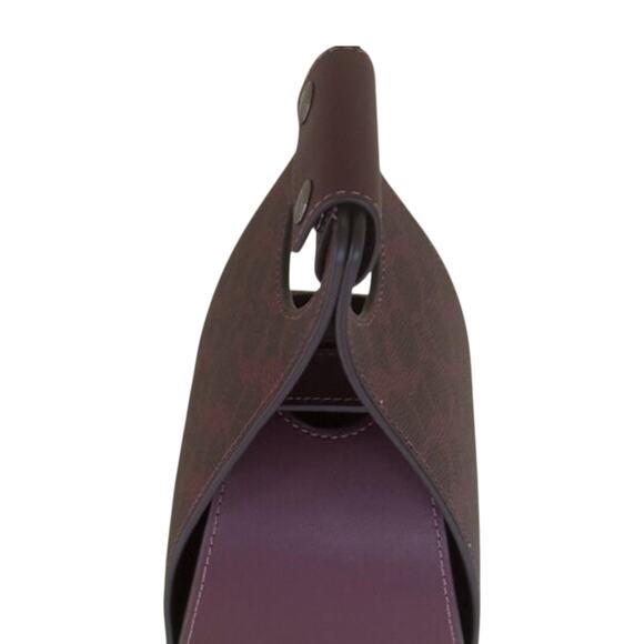 COACH SIGNATURE WINE BOTTLE CARRIER TOTE HOLDER BAG BURGUNDY WINE GREAT GIFT NEW - Picture 5 of 7